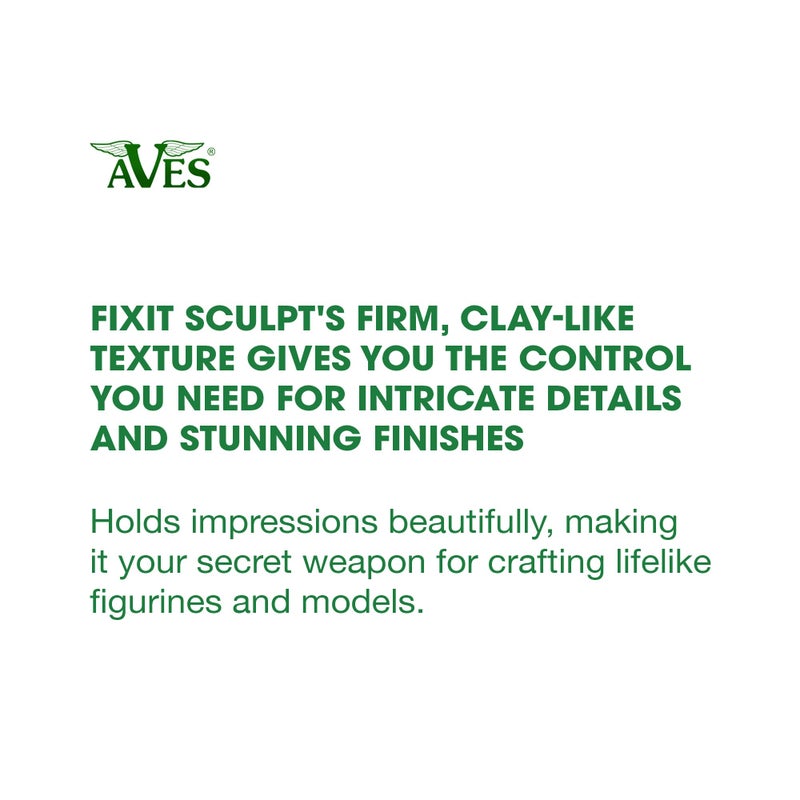 Aves Fixit Sculpt - 2 Part Air Hardening Epoxy Modeling & Repair Compound (A & B) - 1 lb, Durable Self Dry Clay for Sculpting, Repairs, Waterproof, Adhesive & Easy to Use - Canvas (Sand Like Color) - Image 2